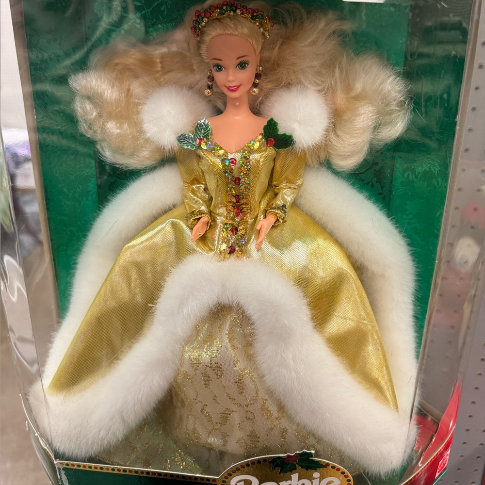 Barbie in Elegant Gold and White Gown